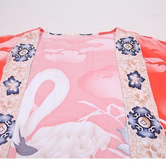 💃🏻ANYSSA Bohemian Flamingo Boho Kimono - Picture 7 of 10